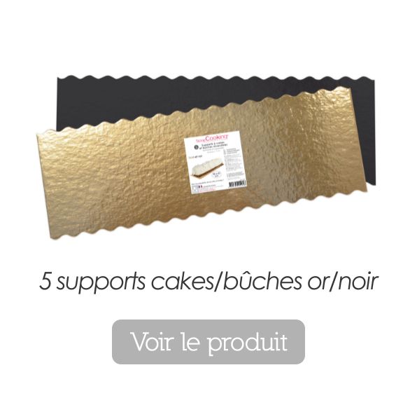 Supports cake buches or & noir - recette Bûche chocolat noisette & praliné - ScrapCooking